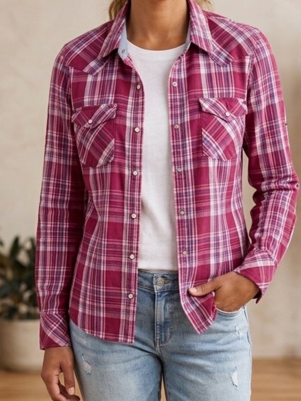 Tommy Hilfiger Women's Western Plaid Shirt